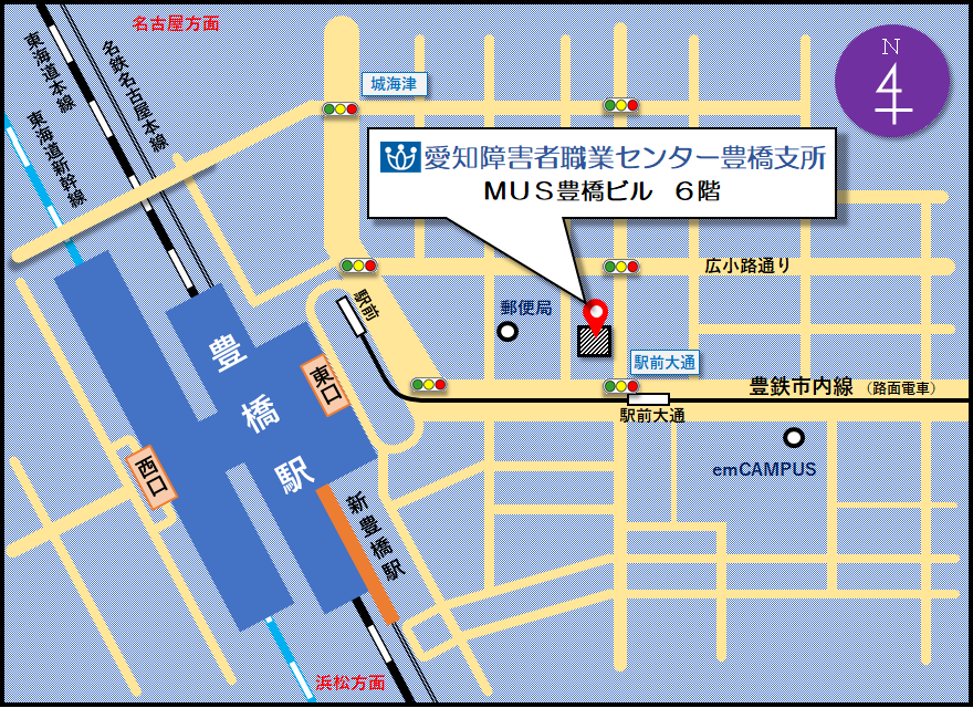 愛知障害者職業センター豊橋支所の地図