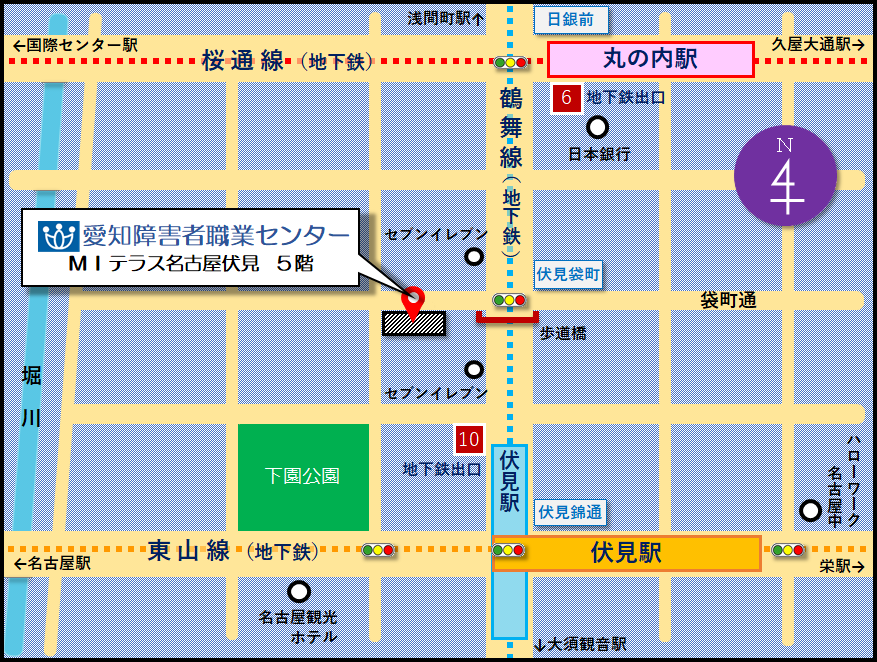 愛知障害者職業センター 地図・交通案内